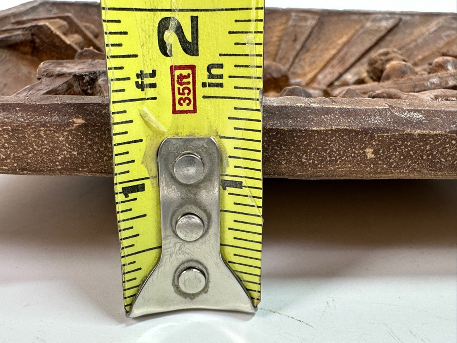 Just Added - Vintage Relief Carved Wooden Wall Plaque Depicting A Danish Shoe Cobler's Workshop 9.5W X 7.5H X 1.5D [Photo 17]