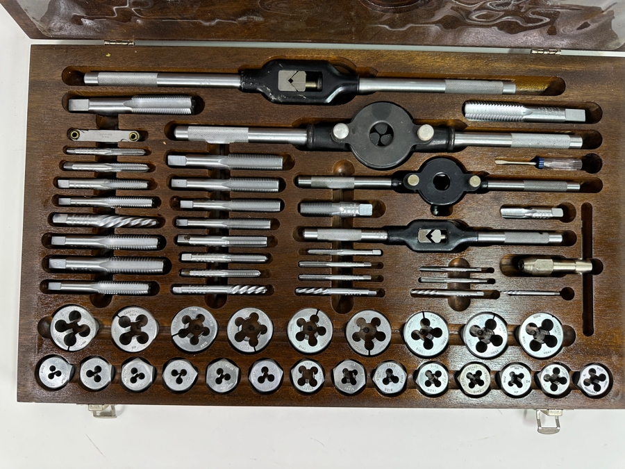 Just Added - Huge Vintage Craftsman Tap Drill & Die Set With Original Wooden Case - Complete And Appears Never Used 20W X 12D X 1.75H [Photo 4]