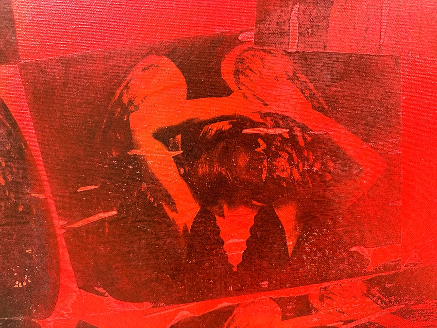 Gerrit Greve (1948-2024, Cardiff by the Sea, CA) Original Acrylic And Carbon Transfers Painting On Canvas Titled 'Chair for an Angel' 1994 36 X 72 Estimate $2,500 - $3,200 (Retailed For $6,500) [Photo 10]