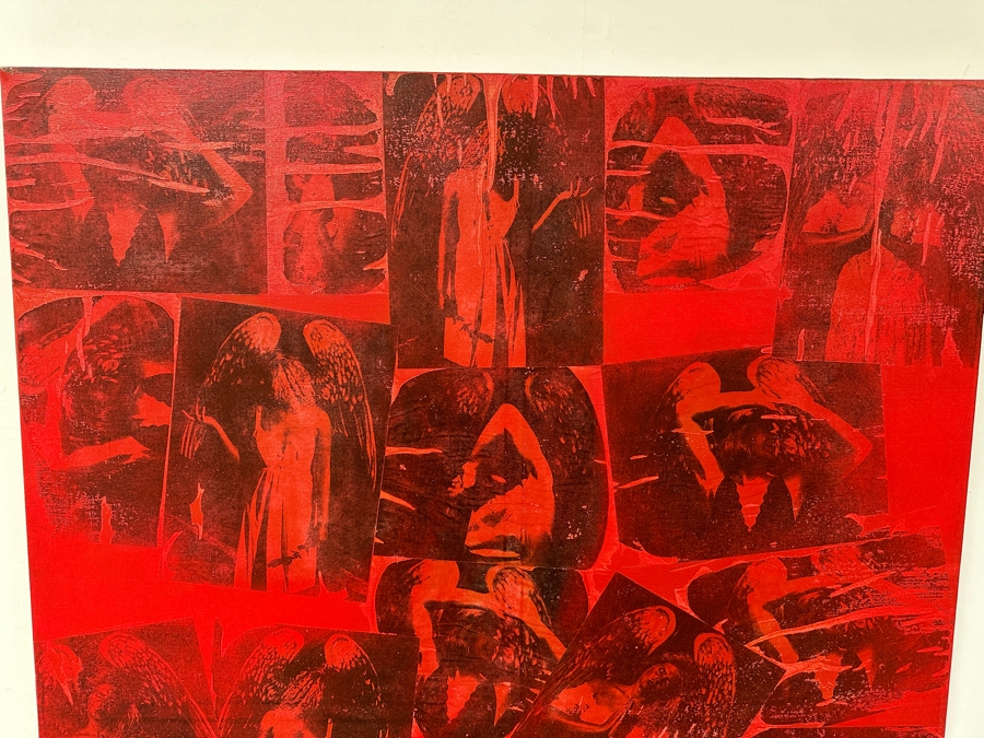 Gerrit Greve (1948-2024, Cardiff by the Sea, CA) Original Acrylic And Carbon Transfers Painting On Canvas Titled 'Chair for an Angel' 1994 36 X 72 Estimate $2,500 - $3,200 (Retailed For $6,500) [Photo 9]