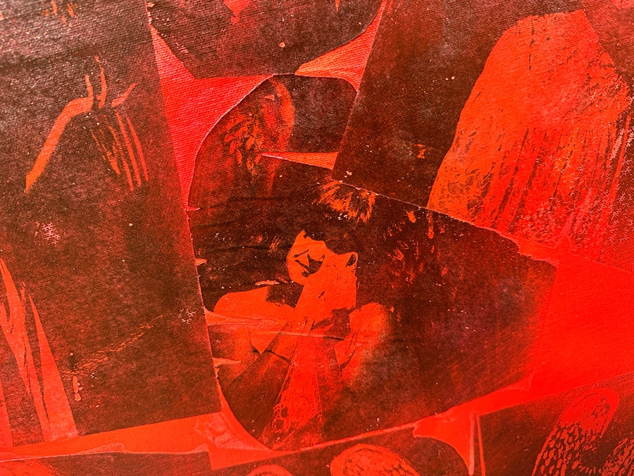 Gerrit Greve (1948-2024, Cardiff by the Sea, CA) Original Acrylic And Carbon Transfers Painting On Canvas Titled 'Chair for an Angel' 1994 36 X 72 Estimate $2,500 - $3,200 (Retailed For $6,500) [Photo 7]