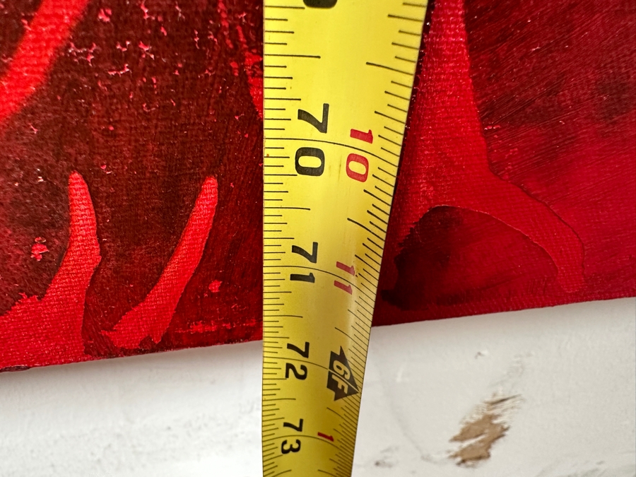 Gerrit Greve (1948-2024, Cardiff by the Sea, CA) Original Acrylic And Carbon Transfers Painting On Canvas Titled 'Chair for an Angel' 1994 36 X 72 Estimate $2,500 - $3,200 (Retailed For $6,500) [Photo 13]