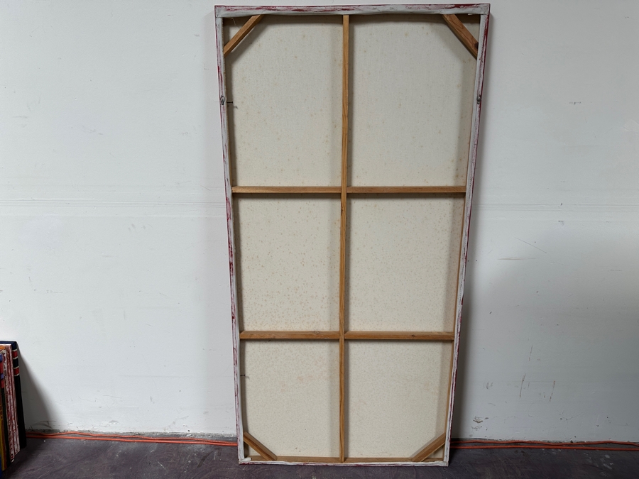 Gerrit Greve (1948-2024, Cardiff by the Sea, CA) Original Acrylic And Carbon Transfers Painting On Canvas Titled 'Chair for an Angel' 1994 36 X 72 Estimate $2,500 - $3,200 (Retailed For $6,500) [Photo 15]