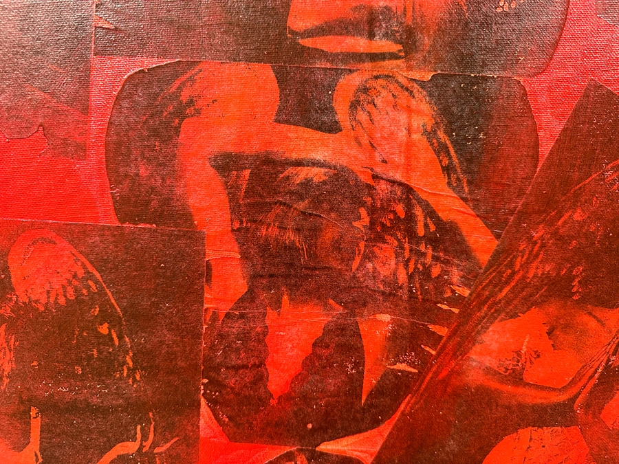 Gerrit Greve (1948-2024, Cardiff by the Sea, CA) Original Acrylic And Carbon Transfers Painting On Canvas Titled 'Chair for an Angel' 1994 36 X 72 Estimate $2,500 - $3,200 (Retailed For $6,500) [Photo 8]