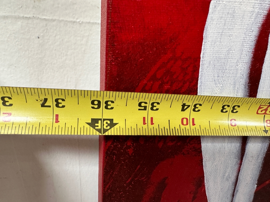 Gerrit Greve (1948-2024, Cardiff by the Sea, CA) Original Acrylic And Carbon Transfers Painting On Canvas Titled 'Chair for an Angel' 1994 36 X 72 Estimate $2,500 - $3,200 (Retailed For $6,500) [Photo 12]