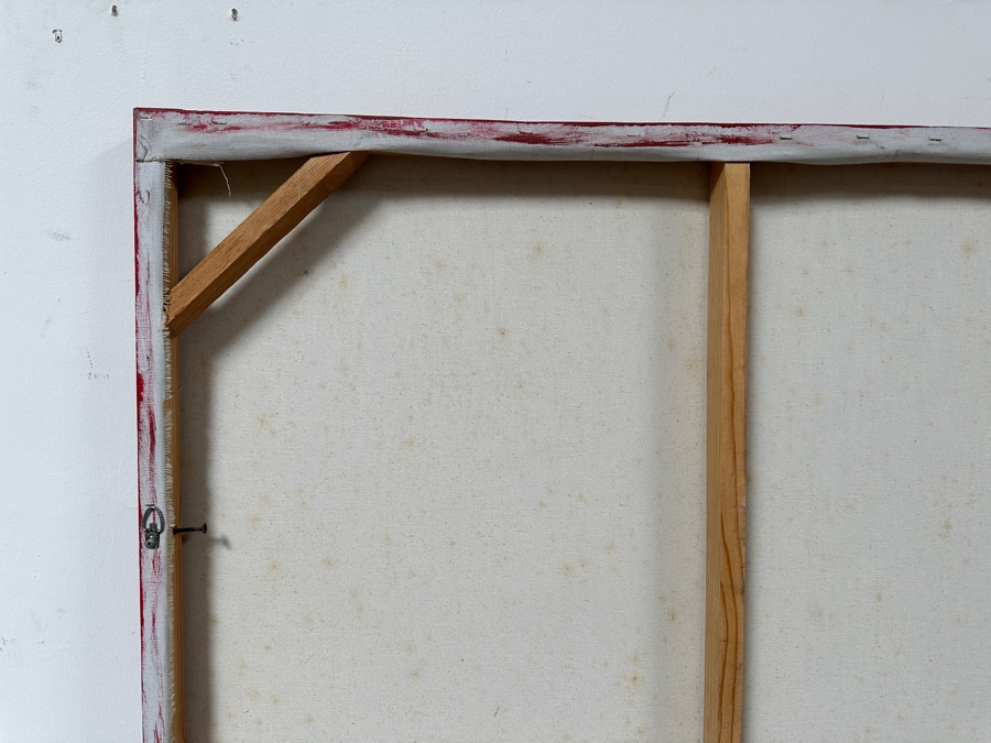 Gerrit Greve (1948-2024, Cardiff by the Sea, CA) Original Acrylic And Carbon Transfers Painting On Canvas Titled 'Chair for an Angel' 1994 36 X 72 Estimate $2,500 - $3,200 (Retailed For $6,500) [Photo 16]