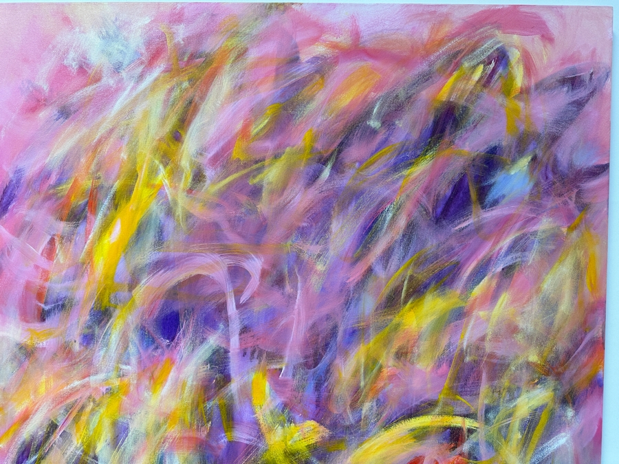 Gerrit Greve (1948-2024, Cardiff by the Sea, CA) Original Acrylic Painting On Canvas Titled 'Abstract Nude' 2022 Signed Verso 48 X 60 Estimate $2,900 - $3,600 [Photo 3]