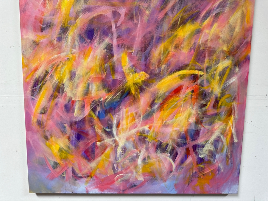 Gerrit Greve (1948-2024, Cardiff by the Sea, CA) Original Acrylic Painting On Canvas Titled 'Abstract Nude' 2022 Signed Verso 48 X 60 Estimate $2,900 - $3,600 [Photo 5]