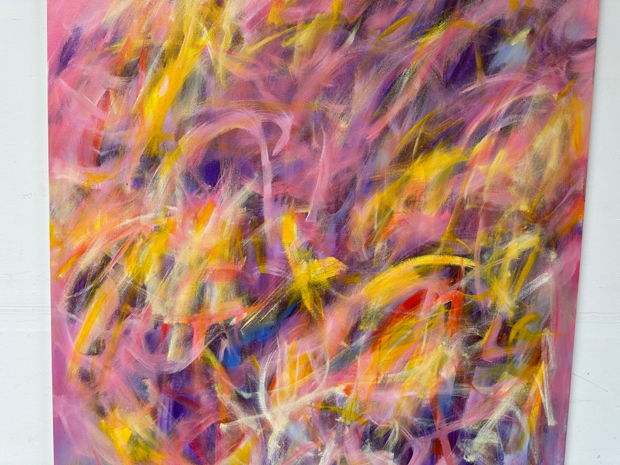 Gerrit Greve (1948-2024, Cardiff by the Sea, CA) Original Acrylic Painting On Canvas Titled 'Abstract Nude' 2022 Signed Verso 48 X 60 Estimate $2,900 - $3,600 [Photo 4]