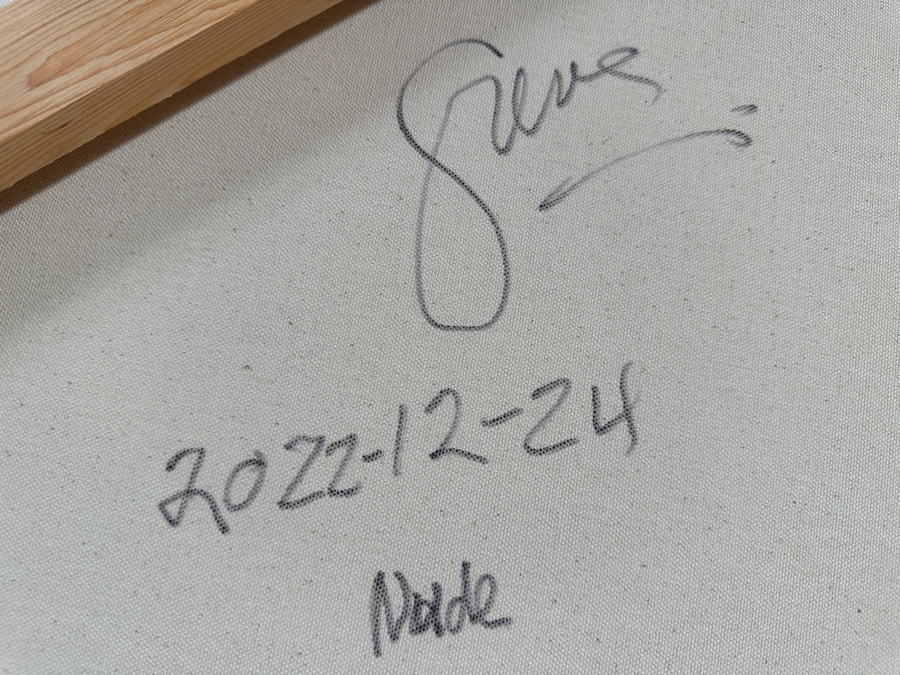 Gerrit Greve (1948-2024, Cardiff by the Sea, CA) Original Acrylic Painting On Canvas Titled 'Abstract Nude' 2022 Signed Verso 48 X 60 Estimate $2,900 - $3,600 [Photo 8]