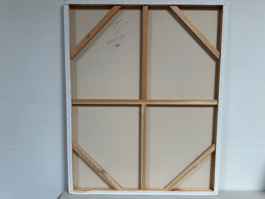 Gerrit Greve (1948-2024, Cardiff by the Sea, CA) Original Acrylic Painting On Canvas Titled 'Abstract Nude' 2022 Signed Verso 48 X 60 Estimate $2,900 - $3,600 [Photo 7]