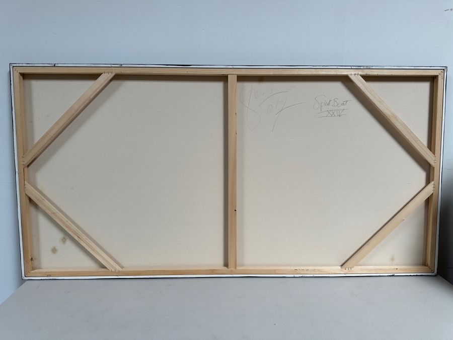 Gerrit Greve (1948-2024, Cardiff by the Sea, CA) Original Acrylic Painting On Canvas Titled 'Spirit Boat XXIV' 2007 Signed Verso 72 X 36 Estimate $2,600 - $3,200 [Photo 6]