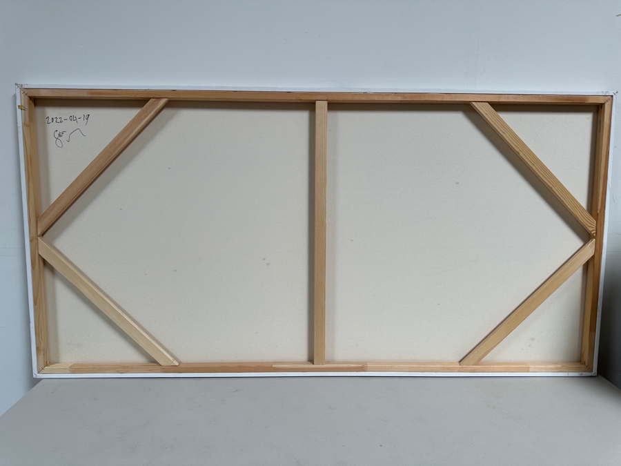 Gerrit Greve (1948-2024, Cardiff by the Sea, CA) Original Acrylic Painting On Canvas Titled 'Water Reeds Series' 2022 Signed Verso 72 X 36 Estimate $2,600 - $3,200 [Photo 7]