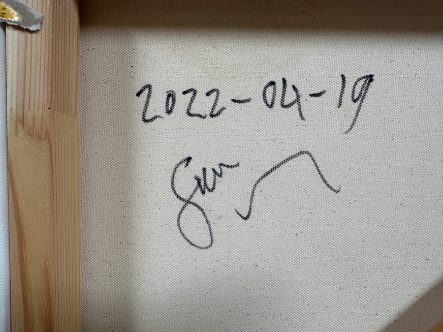 Gerrit Greve (1948-2024, Cardiff by the Sea, CA) Original Acrylic Painting On Canvas Titled 'Water Reeds Series' 2022 Signed Verso 72 X 36 Estimate $2,600 - $3,200 [Photo 8]