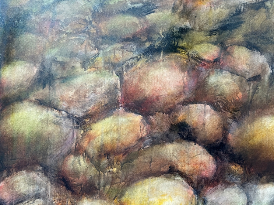 Gerrit Greve (1948-2024, Cardiff by the Sea, CA) Original Acrylic Painting On Canvas Titled 'Water Rocks 03' 2015 Signed Verso 60 X 40 Estimate $2,400 - $3,000 [Photo 3]