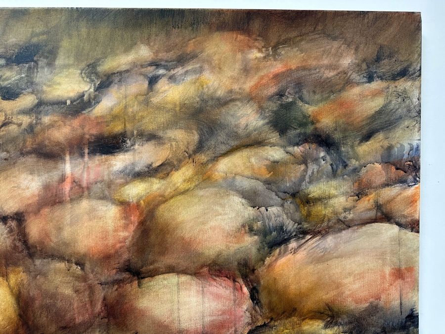 Gerrit Greve (1948-2024, Cardiff by the Sea, CA) Original Acrylic Painting On Canvas Titled 'Water Rocks 03' 2015 Signed Verso 60 X 40 Estimate $2,400 - $3,000 [Photo 6]