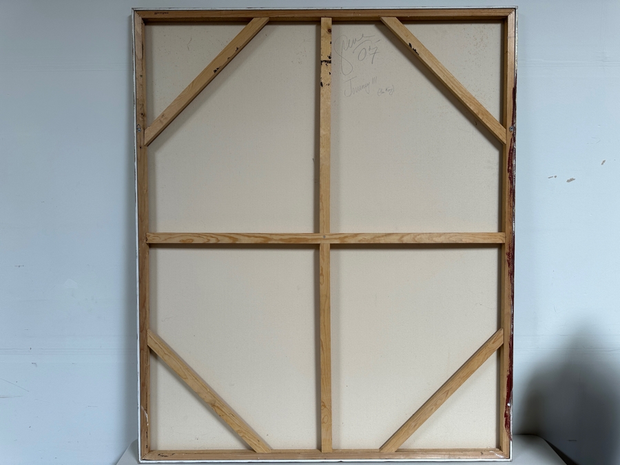 Gerrit Greve (1948-2024, Cardiff by the Sea, CA) Original Acrylic And Sand Painting On Canvas Titled 'Journey 111 - The King ' 2007 Signed Verso 60 X 72 Estimate $4,300 - $5,400 [Photo 6]