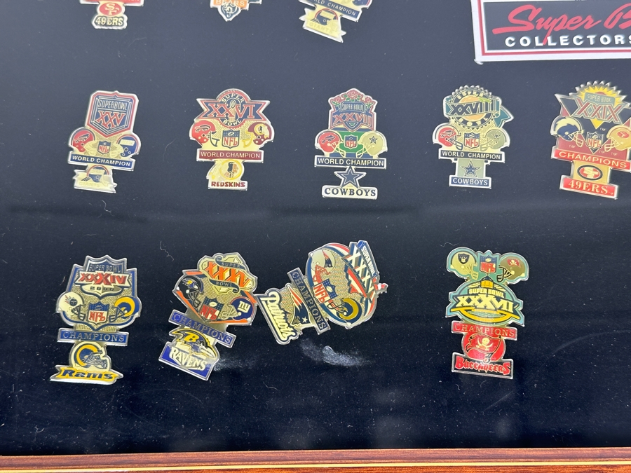 Just Added - Framed Collection Of Super Bowl Pins Collectors Set By Peter David 19 X 15 [Photo 8]