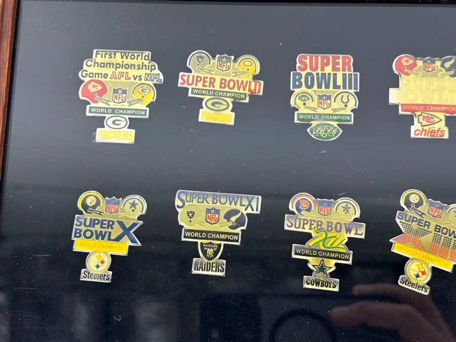 Just Added - Framed Collection Of Super Bowl Pins Collectors Set By Peter David 19 X 15 [Photo 3]