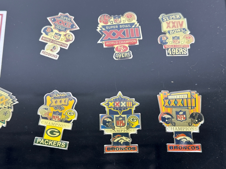 Just Added - Framed Collection Of Super Bowl Pins Collectors Set By Peter David 19 X 15 [Photo 7]