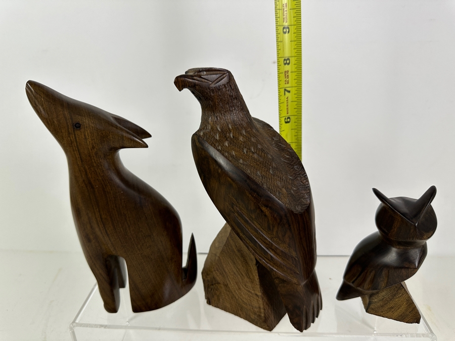 Just Added - Vintage Collection Of Carved Ironwood Animal Figurines [Photo 9]