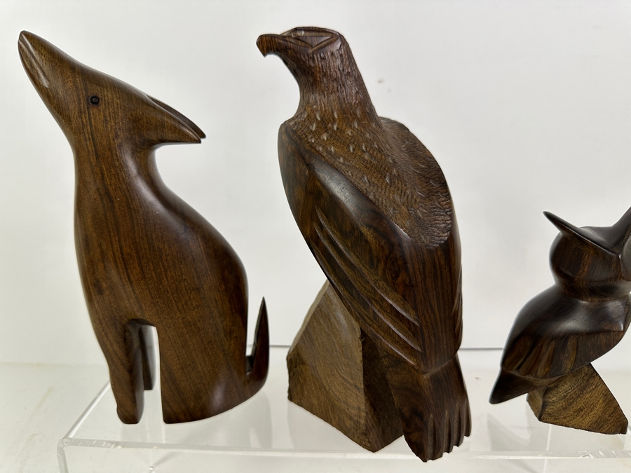 Just Added - Vintage Collection Of Carved Ironwood Animal Figurines [Photo 2]