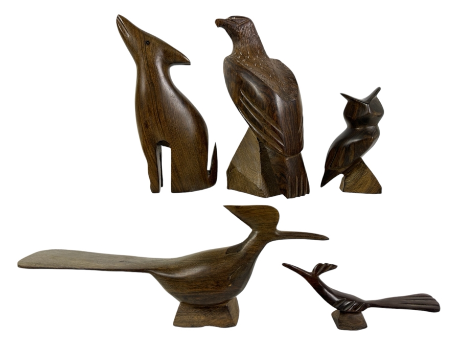 Just Added - Vintage Collection Of Carved Ironwood Animal Figurines [Photo 1]