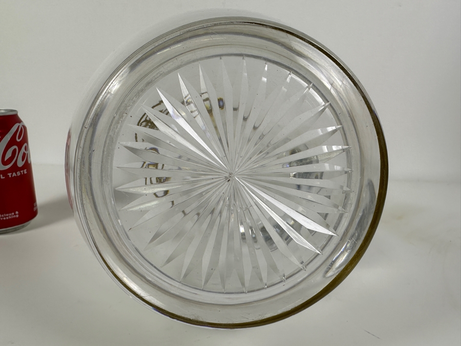 Just Added - Large Vintage Glass Water Pitcher With Gold Decorations 12H [Photo 5]