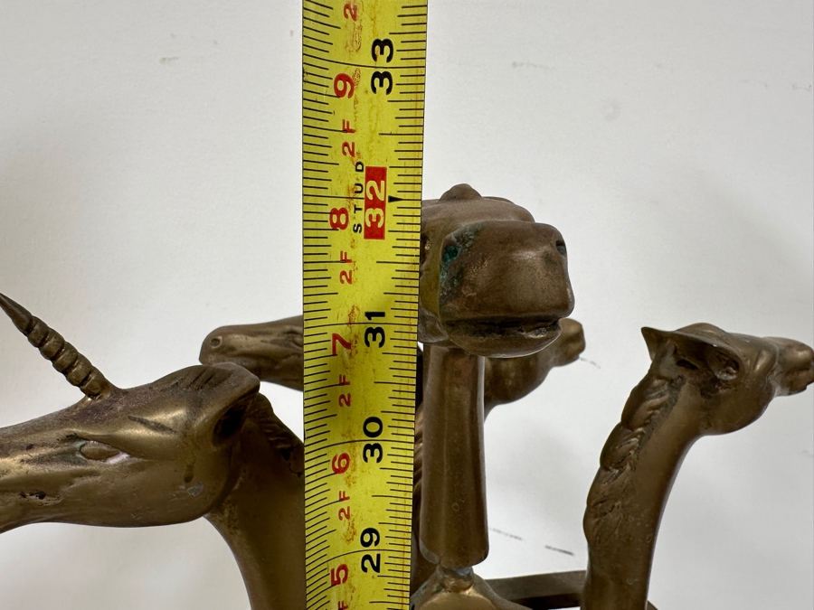 Just Added - Vintage Brass Unicorn / Horse Head Fireplace Tools 32H [Photo 7]