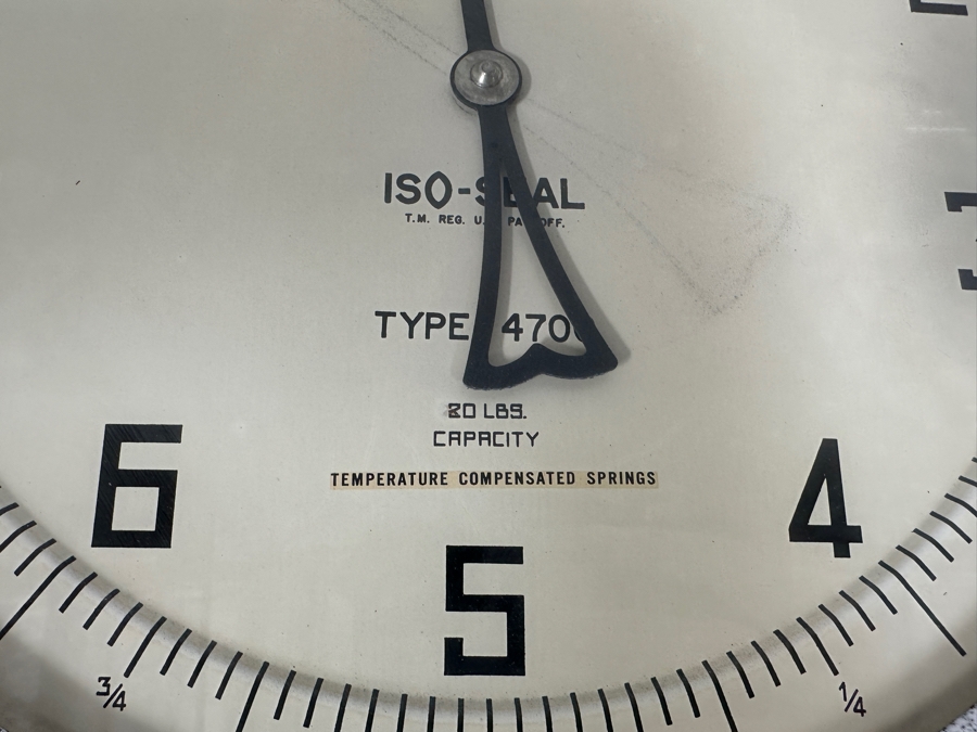 Just Added - Vintage Chatillon Type-4700 Hanging Commercial Grocery Store Market Produce Scale Double Sided 20lb Capacity - Needs Servicing 16W [Photo 6]