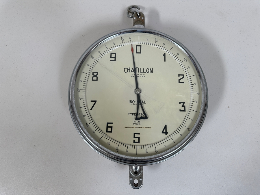 Just Added - Vintage Chatillon Type-4700 Hanging Commercial Grocery Store Market Produce Scale Double Sided 20lb Capacity - Needs Servicing 16W [Photo 4]