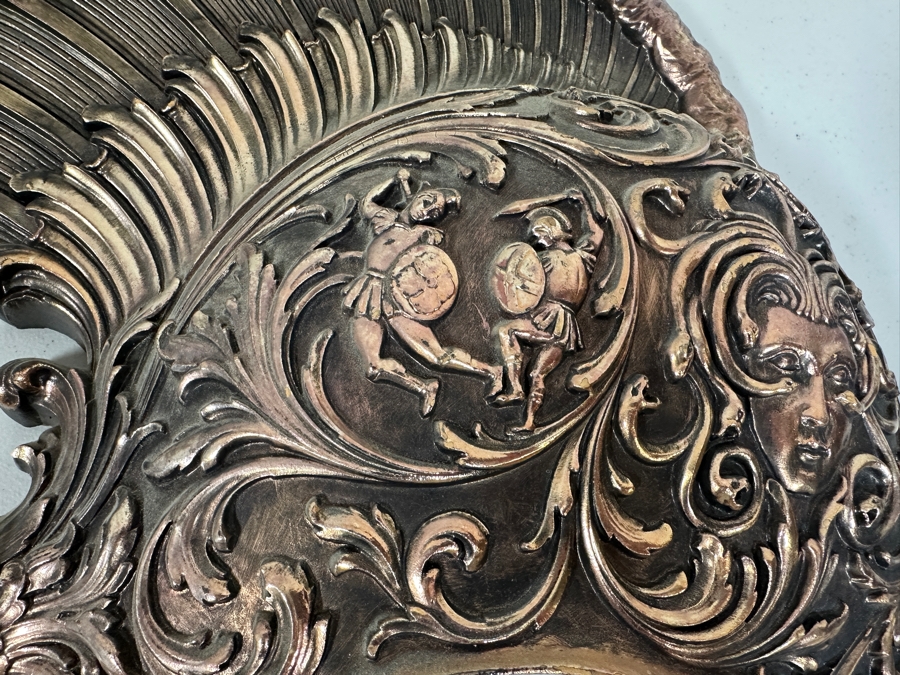 Just Added - Vintage Mid-Century Modern Pair Of Syroco Wall Hanging Roman Gladiator Gargoyle Helmets 16W X 18H [Photo 7]