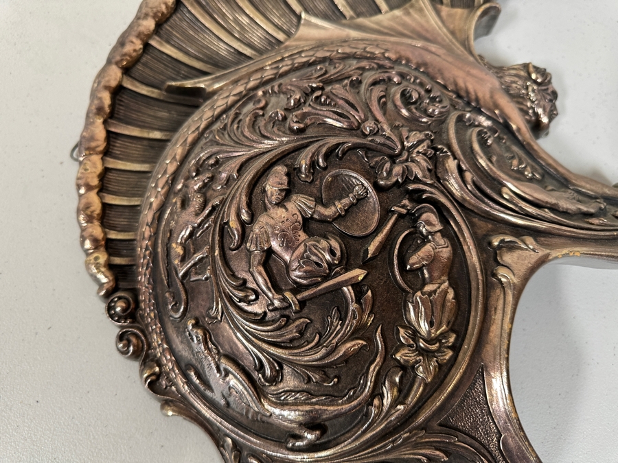 Just Added - Vintage Mid-Century Modern Pair Of Syroco Wall Hanging Roman Gladiator Gargoyle Helmets 16W X 18H [Photo 3]