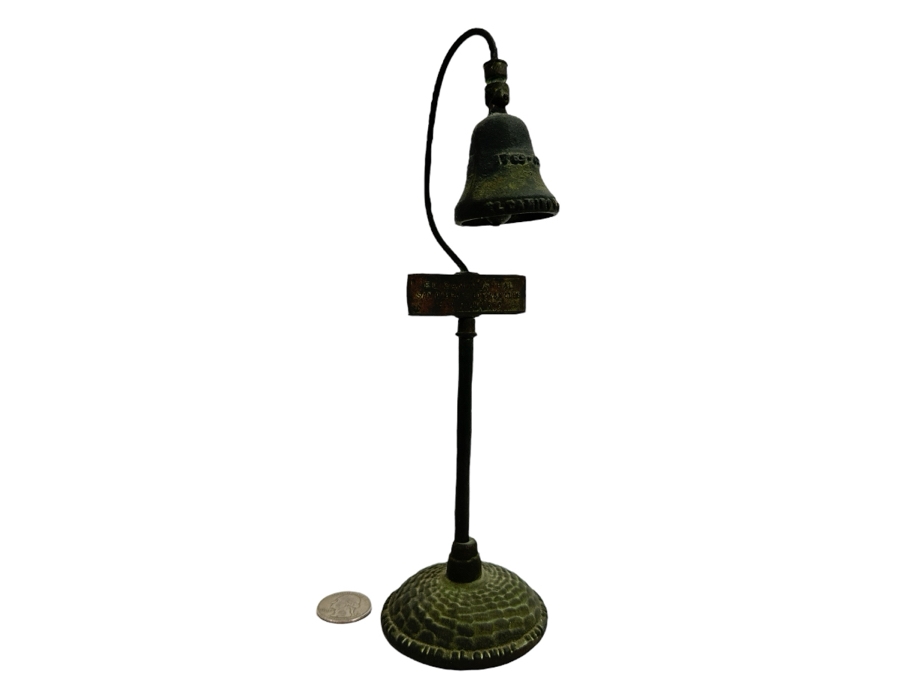 Just Added - Antique Forbes Patent 1914 El Camino Real - Kings Highway Mission Bell Guide Post Marker Souvenir 9.5H [Photo 2]