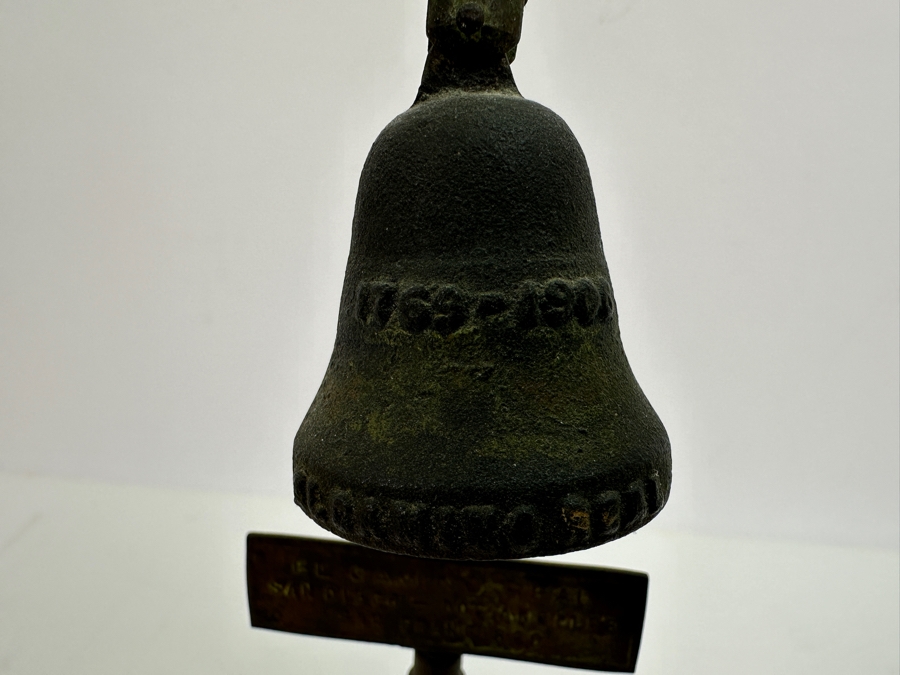 Just Added - Antique Forbes Patent 1914 El Camino Real - Kings Highway Mission Bell Guide Post Marker Souvenir 9.5H [Photo 4]