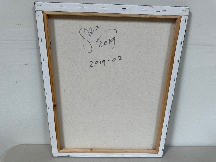 Gerrit Greve (1948-2024, Cardiff by the Sea, CA) Original Acrylic Painting On Canvas Titled 'Abstract Series' 2019 Signed Verso 16 X 20 Estimate $300 - $400 [Photo 9]