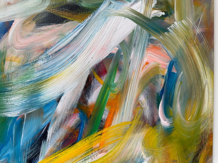 Gerrit Greve (1948-2024, Cardiff by the Sea, CA) Original Acrylic Painting On Canvas Titled 'Abstract Series' 2019 Signed Verso 16 X 20 Estimate $300 - $400 [Photo 3]