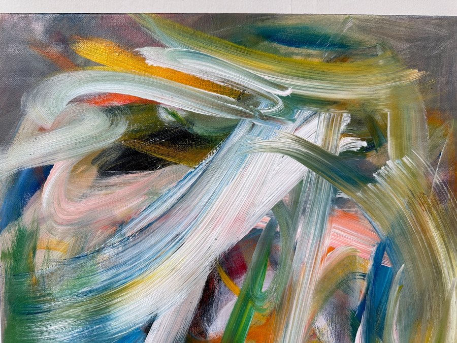 Gerrit Greve (1948-2024, Cardiff by the Sea, CA) Original Acrylic Painting On Canvas Titled 'Abstract Series' 2019 Signed Verso 16 X 20 Estimate $300 - $400 [Photo 2]