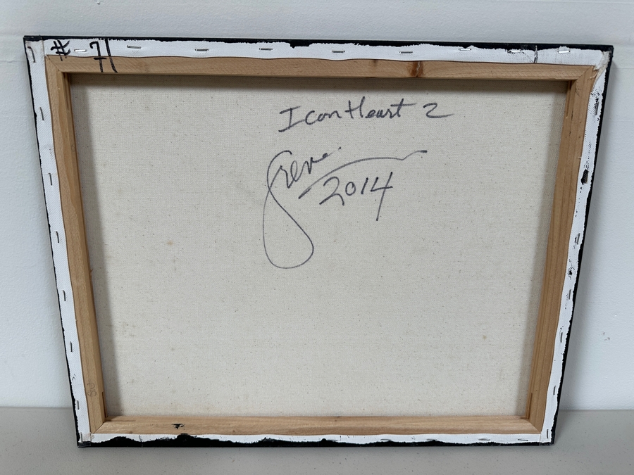 Gerrit Greve (1948-2024, Cardiff by the Sea, CA) Original Acrylic Painting On Canvas Titled 'I Can Heart 2' 2014 Signed Verso 20 X 16 Estimate $300 - $400 [Photo 6]