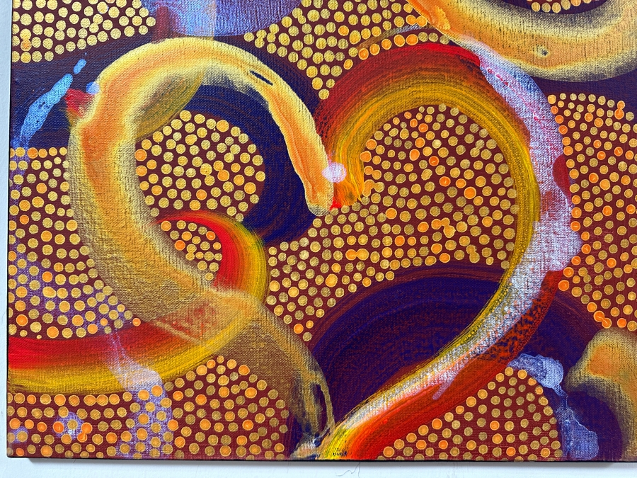 Gerrit Greve (1948-2024, Cardiff by the Sea, CA) Original Acrylic Painting On Canvas Titled 'I Can Heart 2' 2014 Signed Verso 20 X 16 Estimate $300 - $400 [Photo 3]