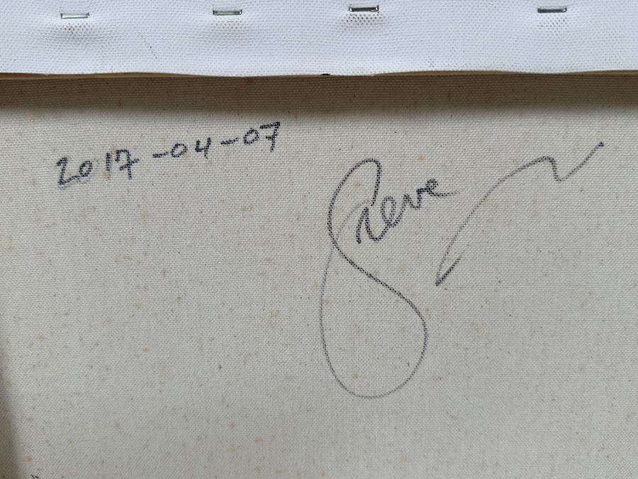 Gerrit Greve (1948-2024, Cardiff by the Sea, CA) Original Acrylic Painting On Canvas Titled 'Abstract Waves' 2017 Signed Verso 20 X 16 Estimate $300 - $400 [Photo 6]