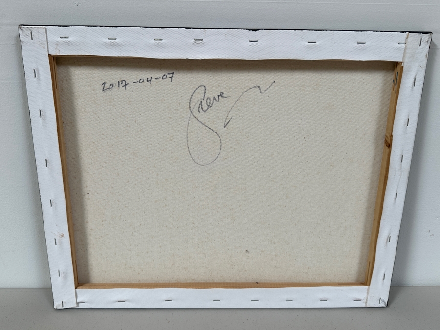 Gerrit Greve (1948-2024, Cardiff by the Sea, CA) Original Acrylic Painting On Canvas Titled 'Abstract Waves' 2017 Signed Verso 20 X 16 Estimate $300 - $400 [Photo 5]