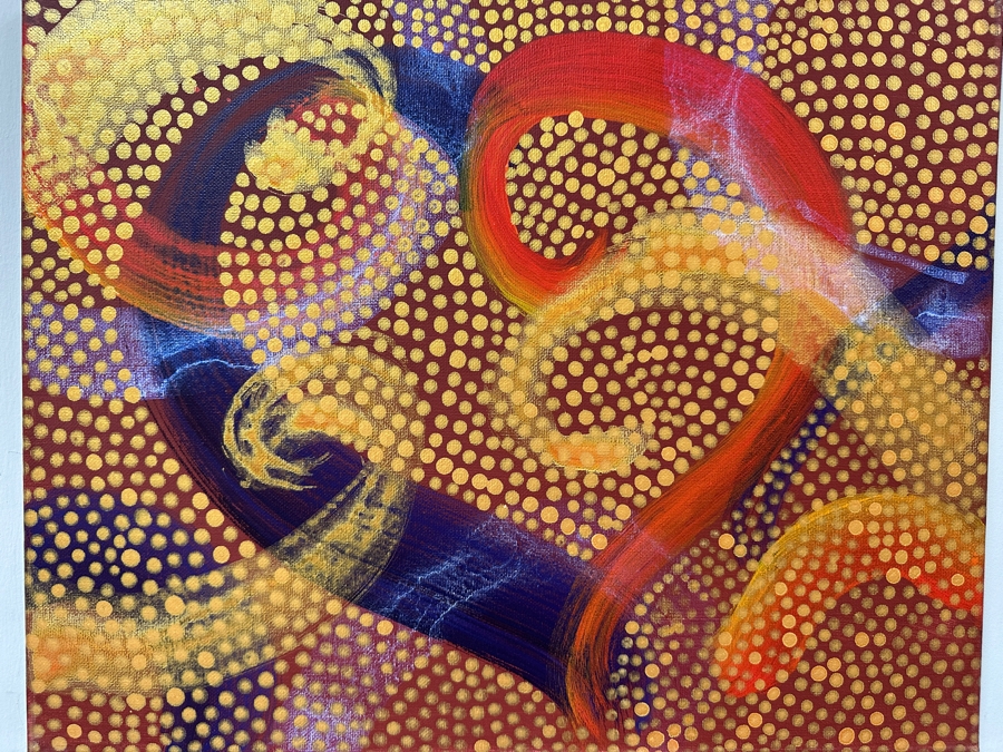 Gerrit Greve (1948-2024, Cardiff by the Sea, CA) Original Acrylic Painting On Canvas Titled 'I Can Heart 1' 2014 Signed Verso 20 X 16 Estimate $300 - $400 [Photo 2]