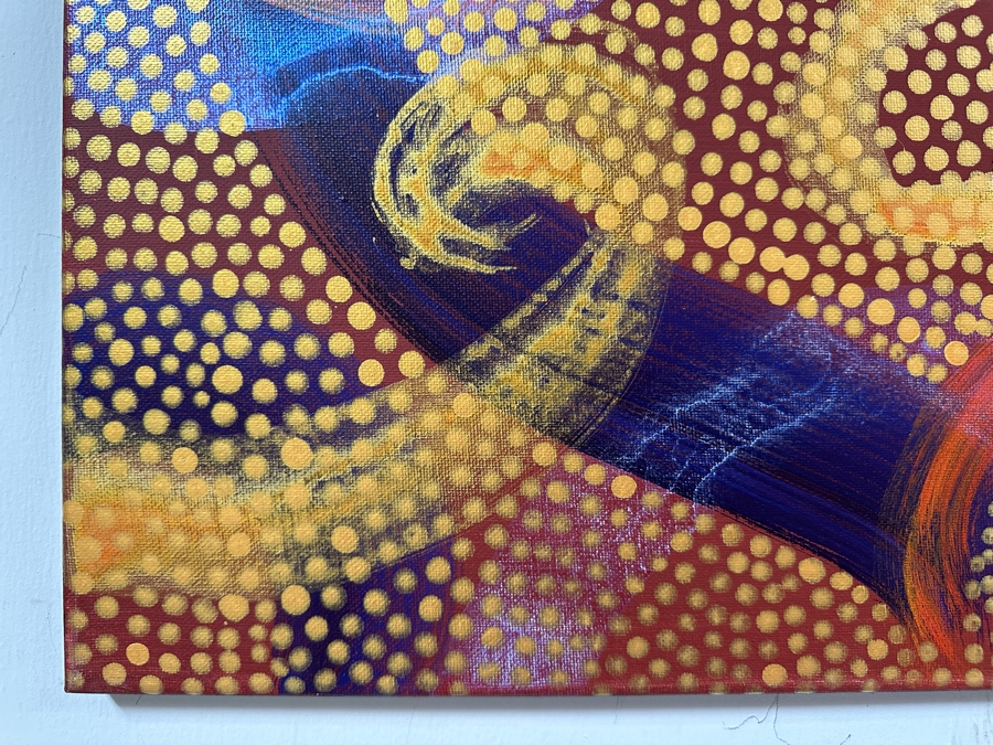 Gerrit Greve (1948-2024, Cardiff by the Sea, CA) Original Acrylic Painting On Canvas Titled 'I Can Heart 1' 2014 Signed Verso 20 X 16 Estimate $300 - $400 [Photo 4]