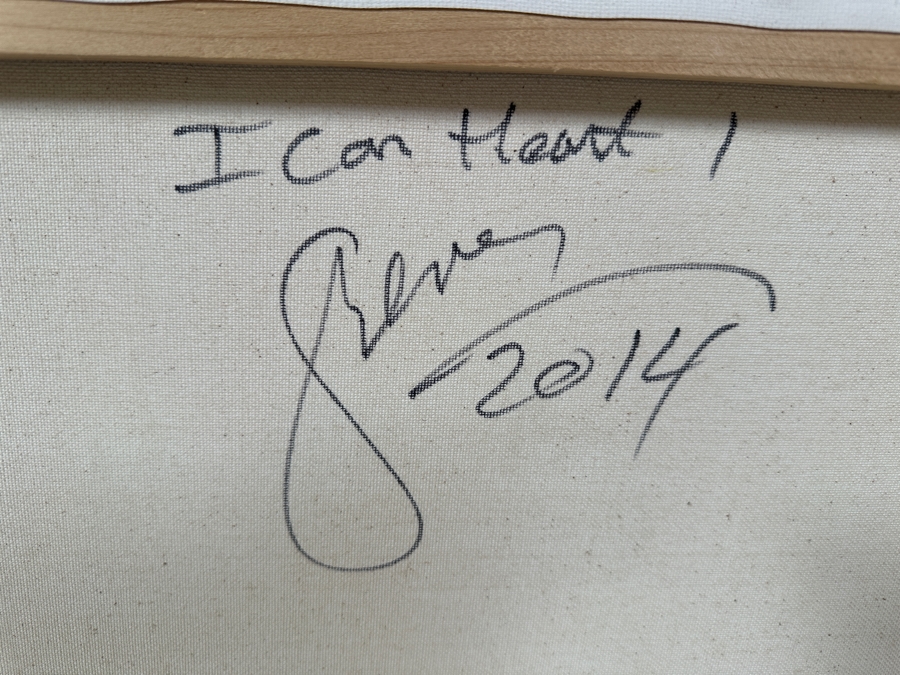 Gerrit Greve (1948-2024, Cardiff by the Sea, CA) Original Acrylic Painting On Canvas Titled 'I Can Heart 1' 2014 Signed Verso 20 X 16 Estimate $300 - $400 [Photo 7]