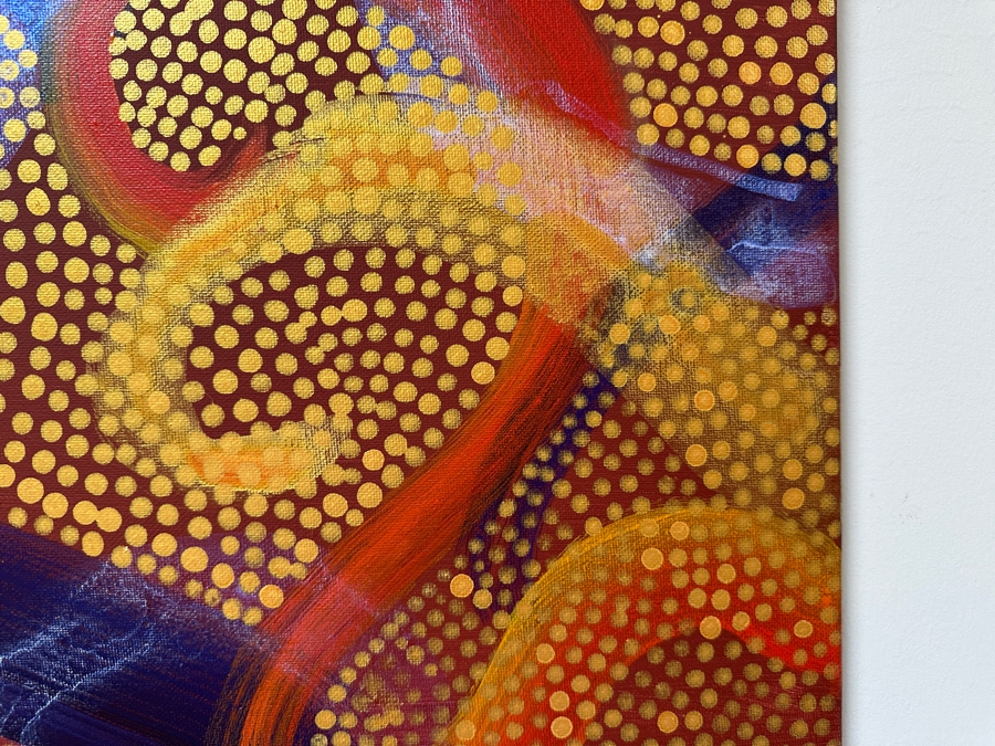 Gerrit Greve (1948-2024, Cardiff by the Sea, CA) Original Acrylic Painting On Canvas Titled 'I Can Heart 1' 2014 Signed Verso 20 X 16 Estimate $300 - $400 [Photo 5]