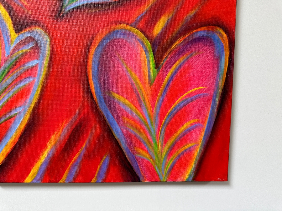 Gerrit Greve (1948-2024, Cardiff by the Sea, CA) Original Acrylic Painting On Canvas Titled 'G Hearts 32' 2016 Signed Verso 16 X 20 Estimate $300 - $400 [Photo 2]
