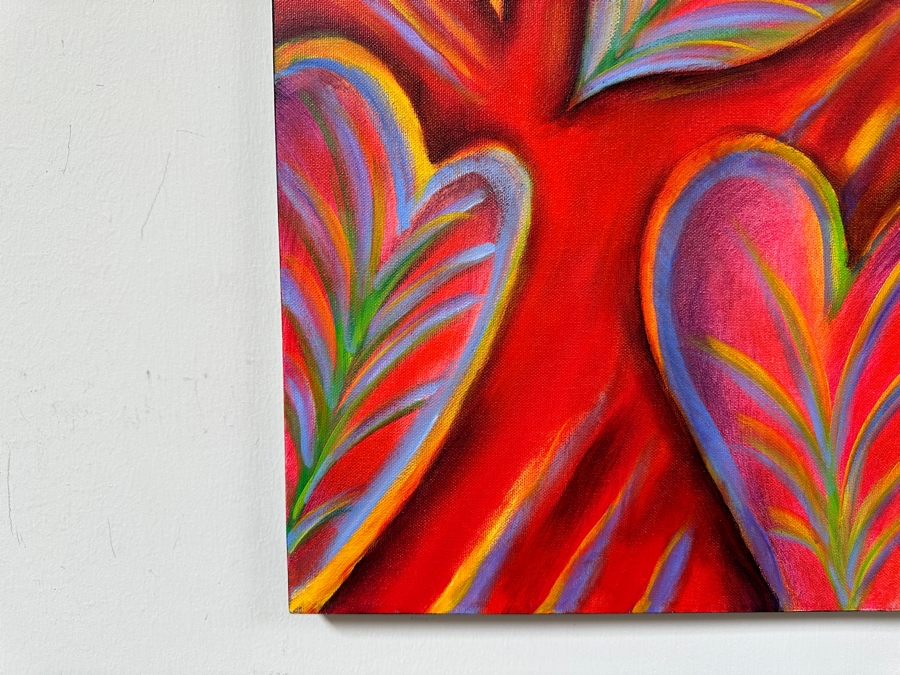 Gerrit Greve (1948-2024, Cardiff by the Sea, CA) Original Acrylic Painting On Canvas Titled 'G Hearts 32' 2016 Signed Verso 16 X 20 Estimate $300 - $400 [Photo 3]