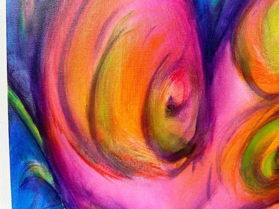 Gerrit Greve (1948-2024, Cardiff by the Sea, CA) Original Acrylic Painting On Canvas Titled 'G Hearts 03' 2016 Signed Verso 16 X 20 Estimate $300 - $400 [Photo 4]