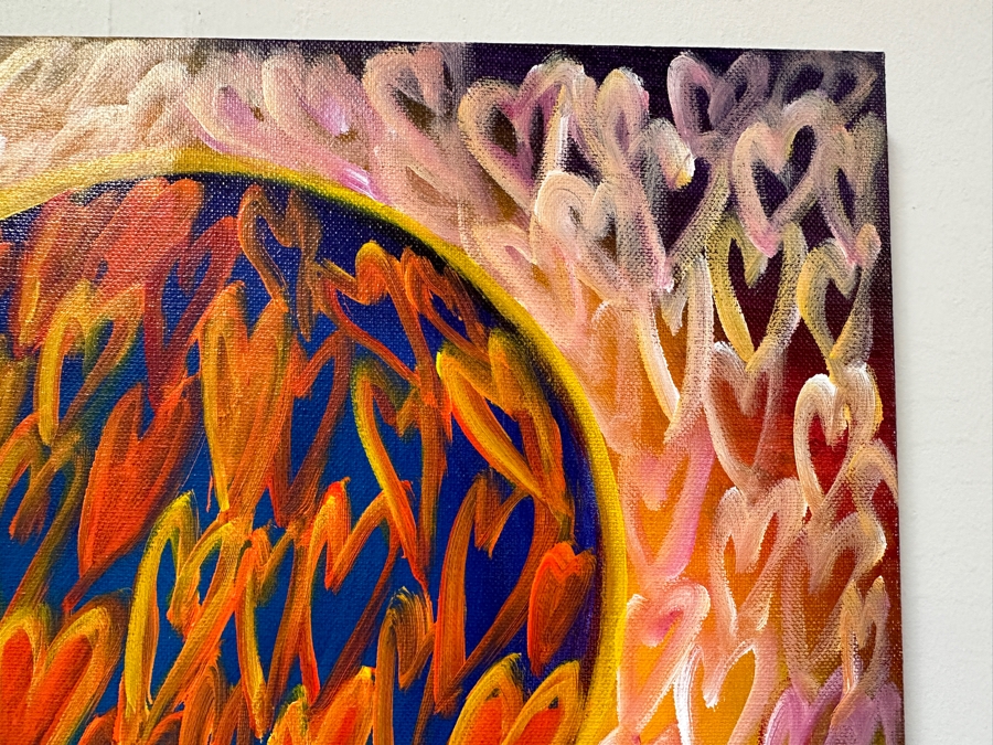 Gerrit Greve (1948-2024, Cardiff by the Sea, CA) Original Acrylic Painting On Canvas Titled 'Give You My Heart' 2019 Signed Verso 24 X 18 Estimate $400 - $500 [Photo 5]